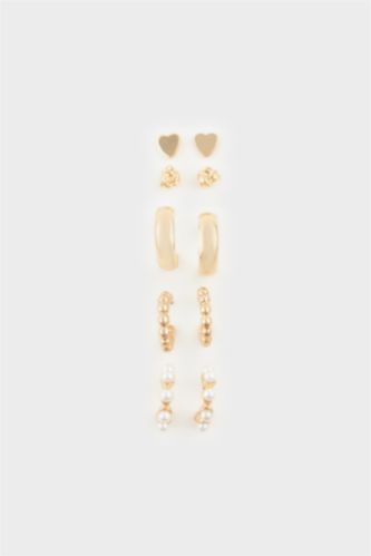 Kadın 5'li Gold Küpe