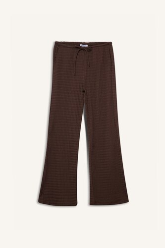 Wide Leg Regular Waist Standard Length Crepe Trousers