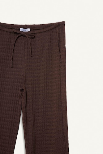 Wide Leg Regular Waist Standard Length Crepe Trousers