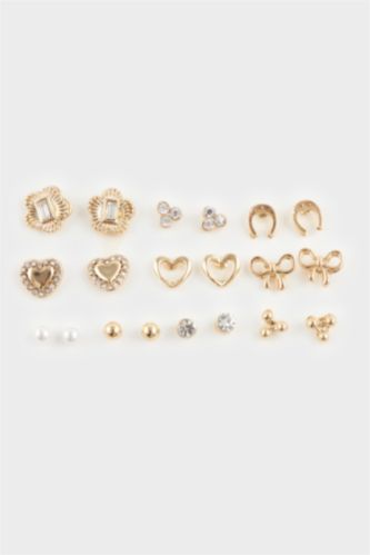 Kadın 10'lu Gold Küpe