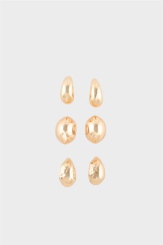 Kadın 3'lü Gold Küpe