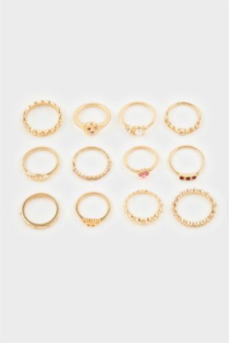 Kadın 12'li Gold Yüzük