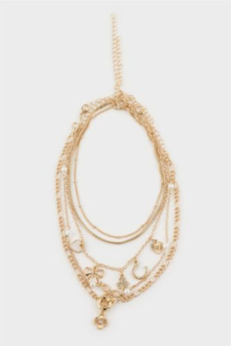 Kadın 5'li Gold Kolye