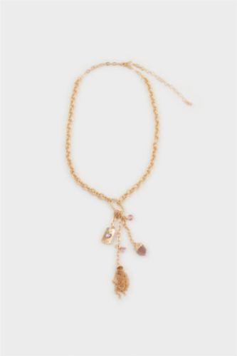 Kadın Sallantılı Gold Kolye