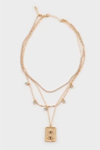 Kadın Madalyon Gold Kolye