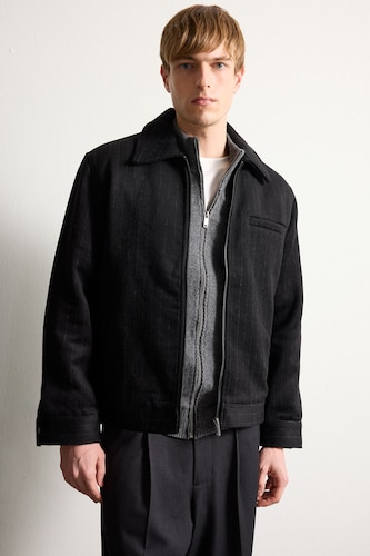 رجال أسود Zipper Puffer Jacket