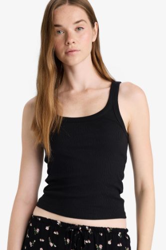 Fitted U Yaka Fitilli Kaşkorse Atlet