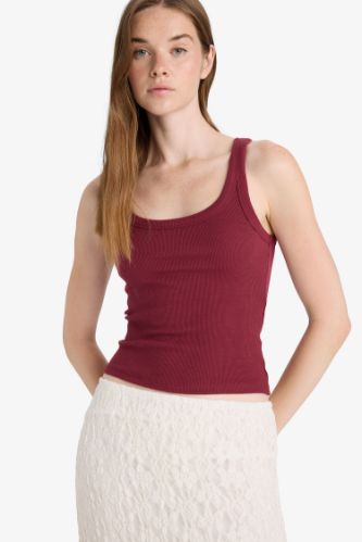 Fitted U Yaka Fitilli Kaşkorse Atlet