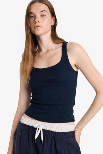 Fitted U Yaka Fitilli Kaşkorse Atlet