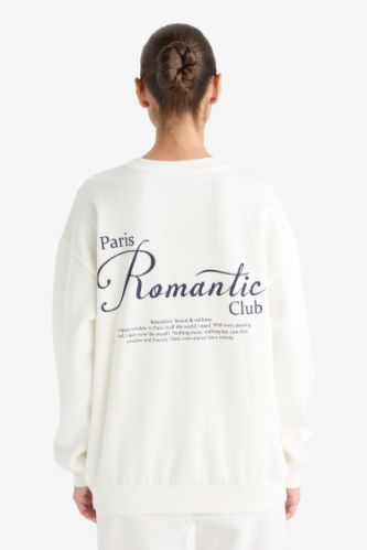 Sweatshirt oversize épais imprimé à col rond