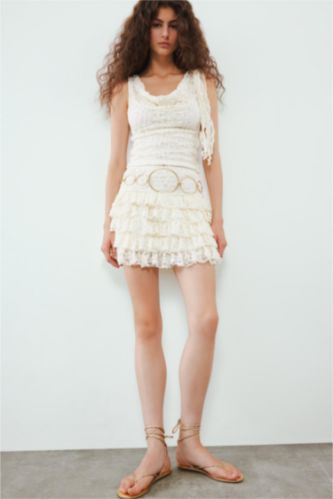 Normal Bel Dantel Mini Etek