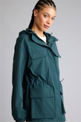 Ветрозащитный водоотталкивающий дождевик на молнии с капюшоном Regular Fit