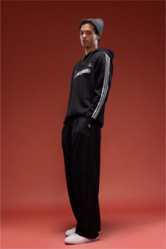 Barrel Fit Wide Straight Leg Trousers