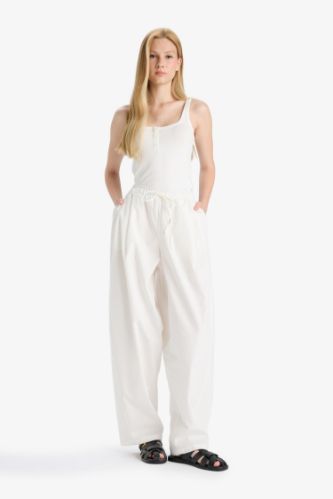 Coool Barrel Fit Normal Bel Poplin Pantolon