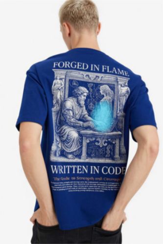 HOMME Bleu Man Short Sleeve T-Shirt