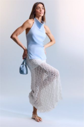 WOMAN Ecru A Cut Maxi