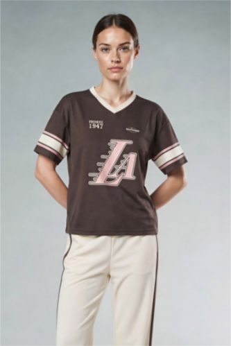 WOMAN Brown NBA Los Angeles Lakers Oversize Fit Tulle T-Shirt