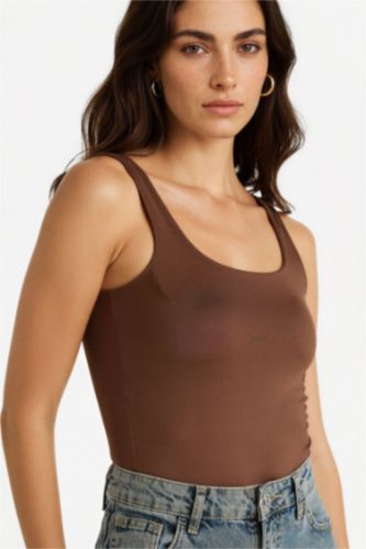 نساء بني ديباردور بياقة مربعة تايجر