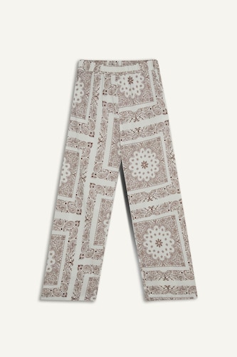 Regular Fit Şal Desenli Plaj Pantolonu