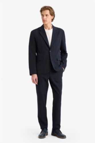 رجالي كحلي بنطلون قصة عادية ضيقة