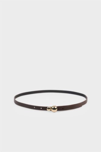 Kadın Kahve Kadın Suni Deri Elbise Kemeri