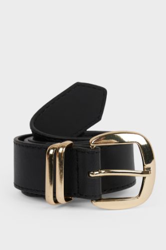 Kadın Dikdörtgen Toka Suni Deri Jean Kemeri