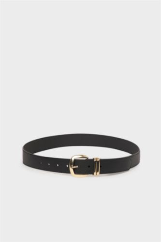 Kadın Dikdörtgen Toka Suni Deri Jean Kemeri