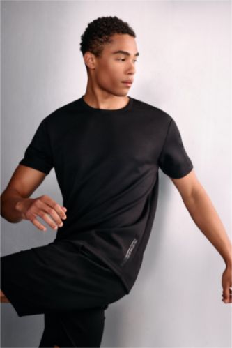 HOMME Noir T-shirt à manches courtes Coupe standard