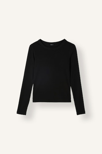 حريمي أسود Slim Fit Camisole Long Sleeve T-Shirt