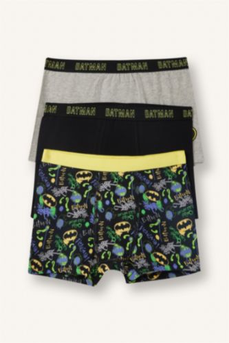 Erkek Çocuk - Genç Erkek Siyah Batman 3'lü Boxer Erkek Çocuk