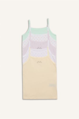 Kız Çocuk Hayvan Desenli 5'li Atlet