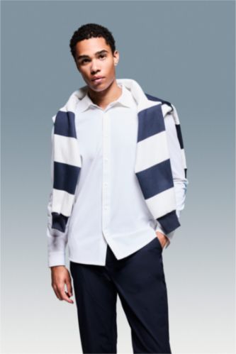 Men Ecru Slim Fit Long Sleeve Shirt