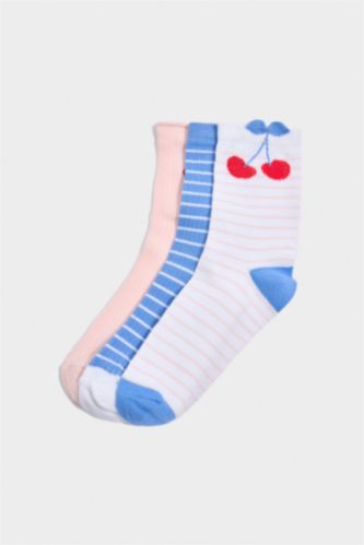 Girl 3 piece Cotton Long Socks