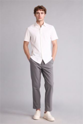 HOMME Gris Pantalon Coupe ajustée
