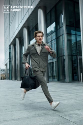 Man Teak Tailored Fit Trousers