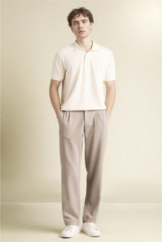 Erkek Vizon Melanj Baggy Fıt Pantolon