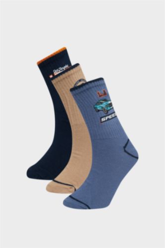 Erkek Çocuk - Genç Erkek Karma Erkek Çocuk 3'lü Pamuklu Uzun Çorap
