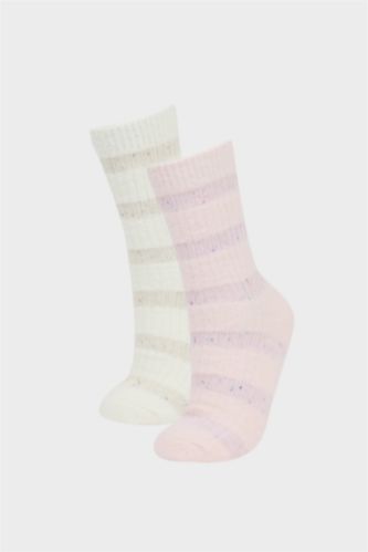 Kadın 2'li Pamuklu Uzun Çorap