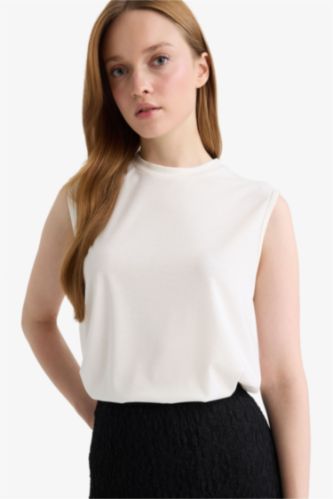 Regular Fit Bisiklet Yaka Kolsuz Tunik