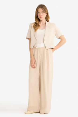Wide Leg Normal Waist Straight Leg Modal Trousers