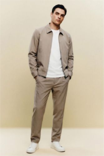 Man Teak Straight Fit Trousers