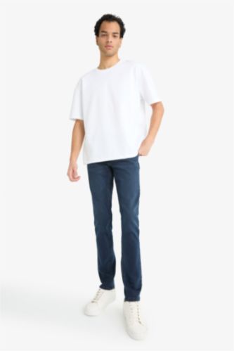 Pedro Slim Fit тарылған балақты ескірген эффектісі бар джинс шалбар