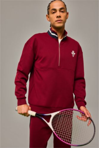 رجال خمري سويت شيرت رياضي اوفر سايز وياخة عالية