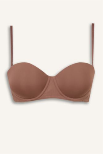 Kadın Açık Kahve Kaplı Yarım Dolgulu Straplez Sütyen