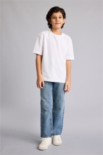 Wide Leg Denim Trousers