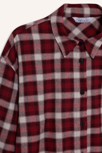 Chemise à carreaux oversize 100% coton à manches longues