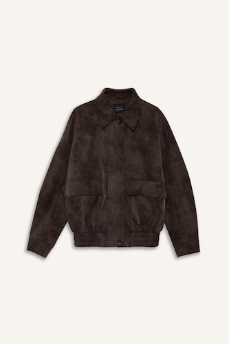 Dad Fit Faux Leather Faux Leather Jacket