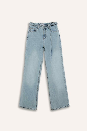 Straight Wide Yüksek Bel Jean