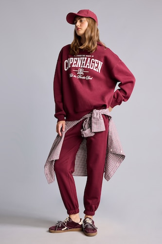 Woman Bordeaux jogger Thick Sweatshirt Fabric Trousers