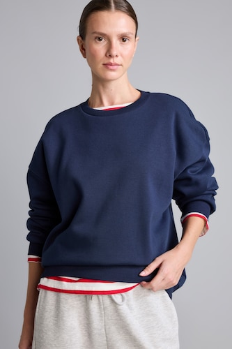 WOMAN NAVY Oversize Fit Thick Sweatshirt Fabric Sweatshirt